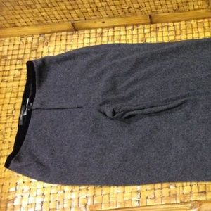 Zara Basic Woman Charcoal Grey Wool Wide Leg Pants